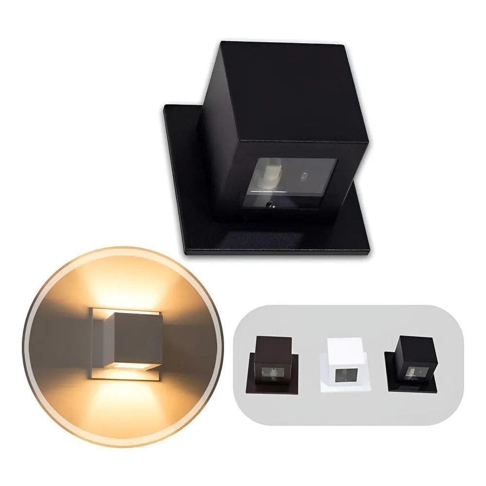 2X Arandela Box Cubo Pequena 2 Fachos Parede Muro St1318 Est