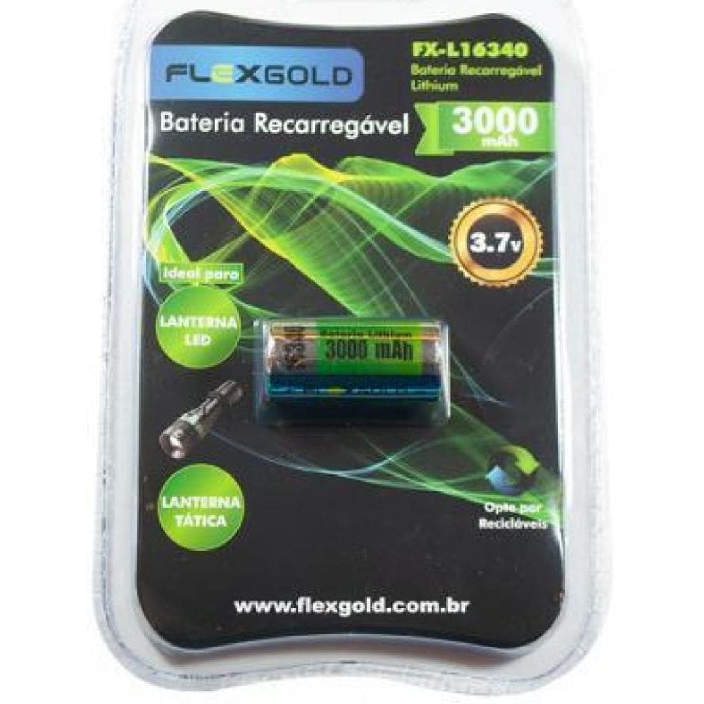 Bateria Recarregavel 3,7V 3000Ma Modelo 16340