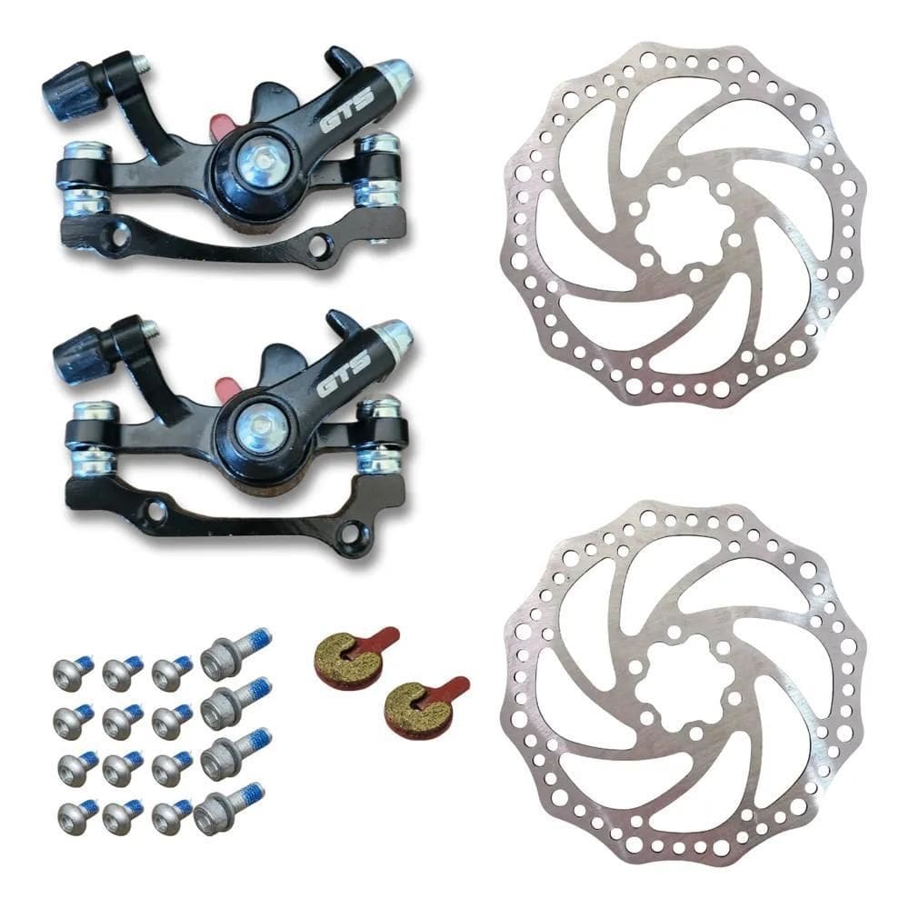 2X Kit Freio Mecanico Bicicleta Com Pinça, Pastilha E Parafu