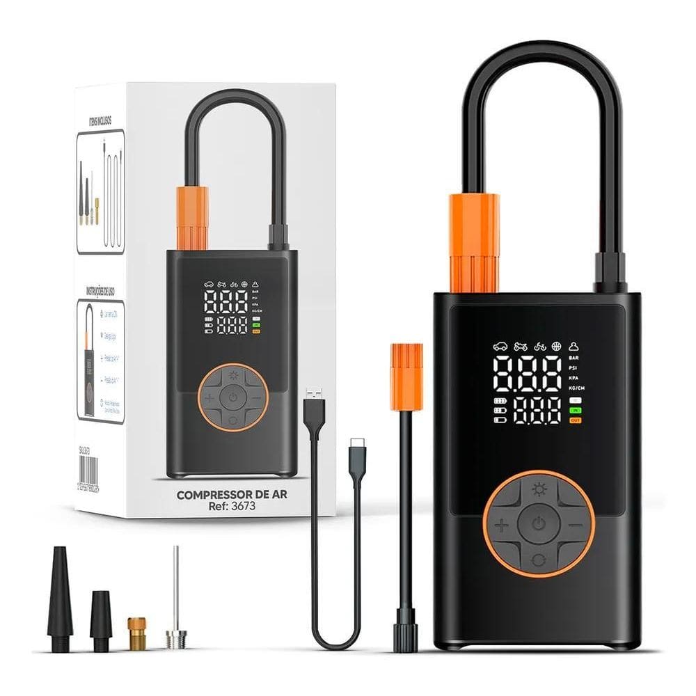 2X Calibrador Portátil Sem Fio Bivena Compressor Pneu Bivena