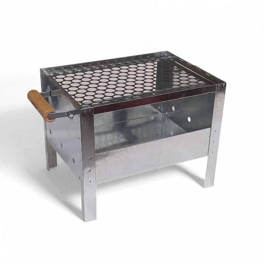 Mini Churrasqueira Portátil Inox Reforçada Plus Grelha 33x26