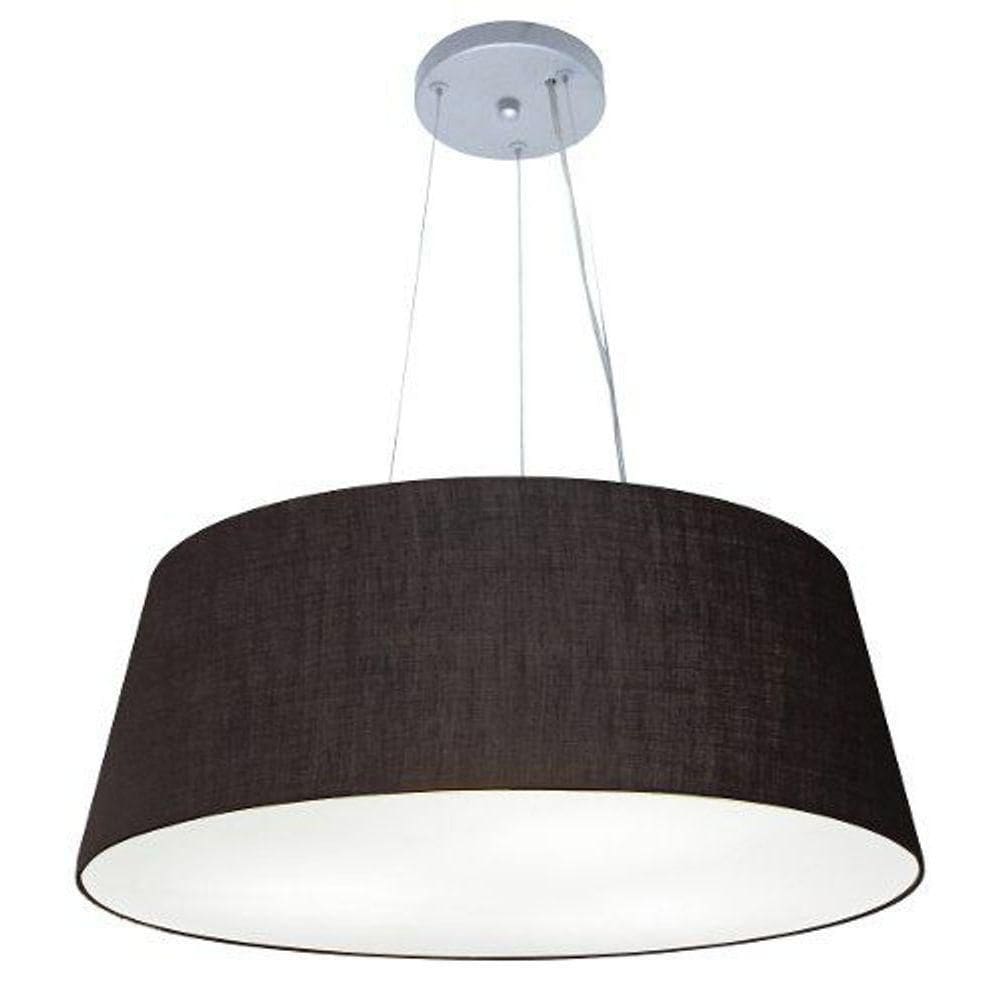 Lustre Pendente Cone Vivare Md-4072 Cúpula Em Tecido 30/80x65cm - Bivolt Preto 127/220v