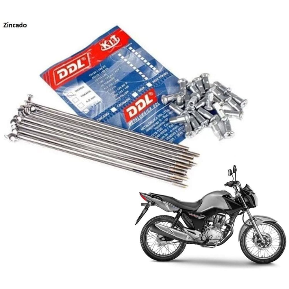 Raios e Nipples Zincado - CG Titan - 36 Unidades