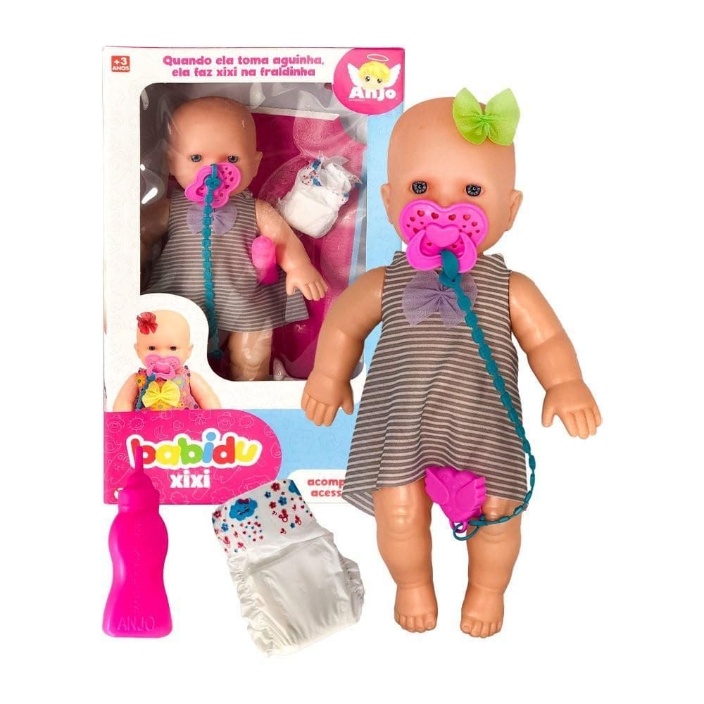 Boneca Babidu Faz Xixi Na Fralda Quando Bebe Água E