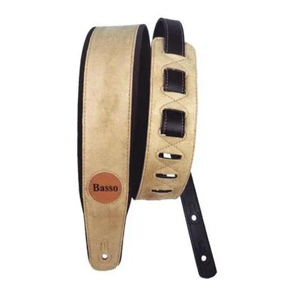 2X Correia Basso Cla01 Bege Suede Camurça Guitarra Violão