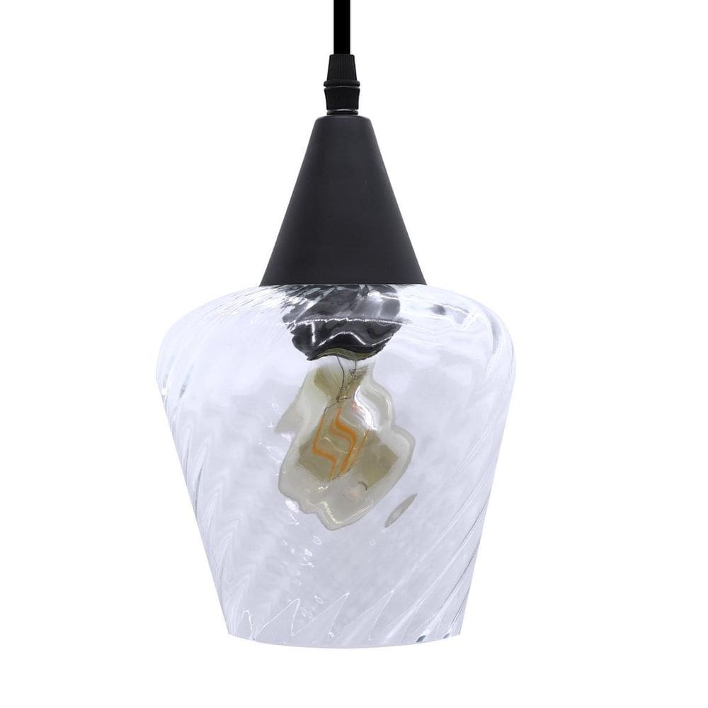 Pendente Taschibra Monalisa Transparente E27 Bivolt Preto