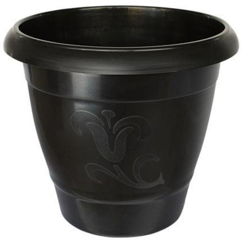 Vaso De Plantas Plástico Redondo Jardineira Decorativa Preto