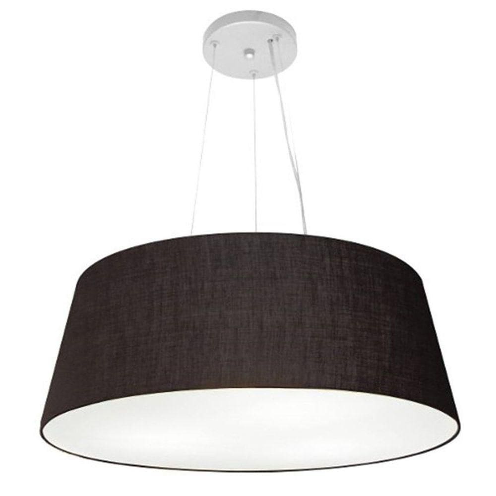 Lustre Pendente Cone Vivare Md-4002 Cúpula Em Tecido 21/60x50cm - Bivolt Preto 127/220v