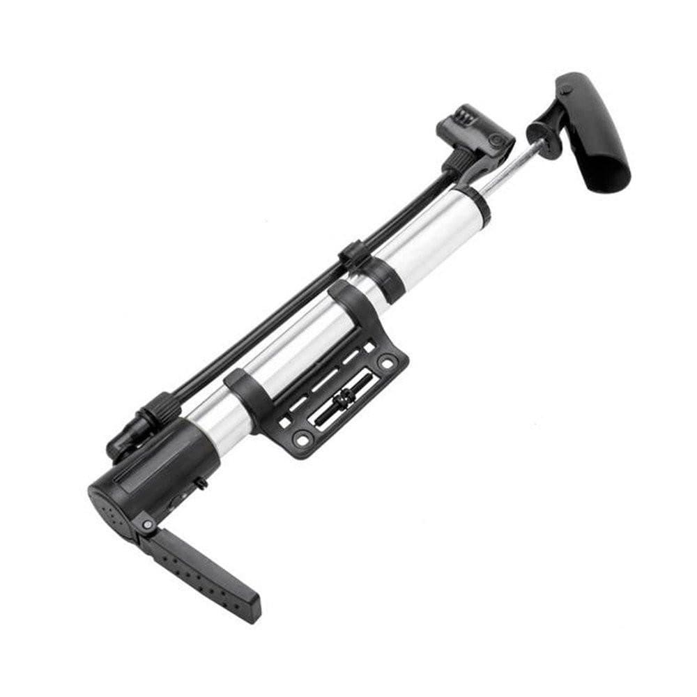 Bomba De Ar Com Suporte Pneu Multiuso Bico Fino E Grosso