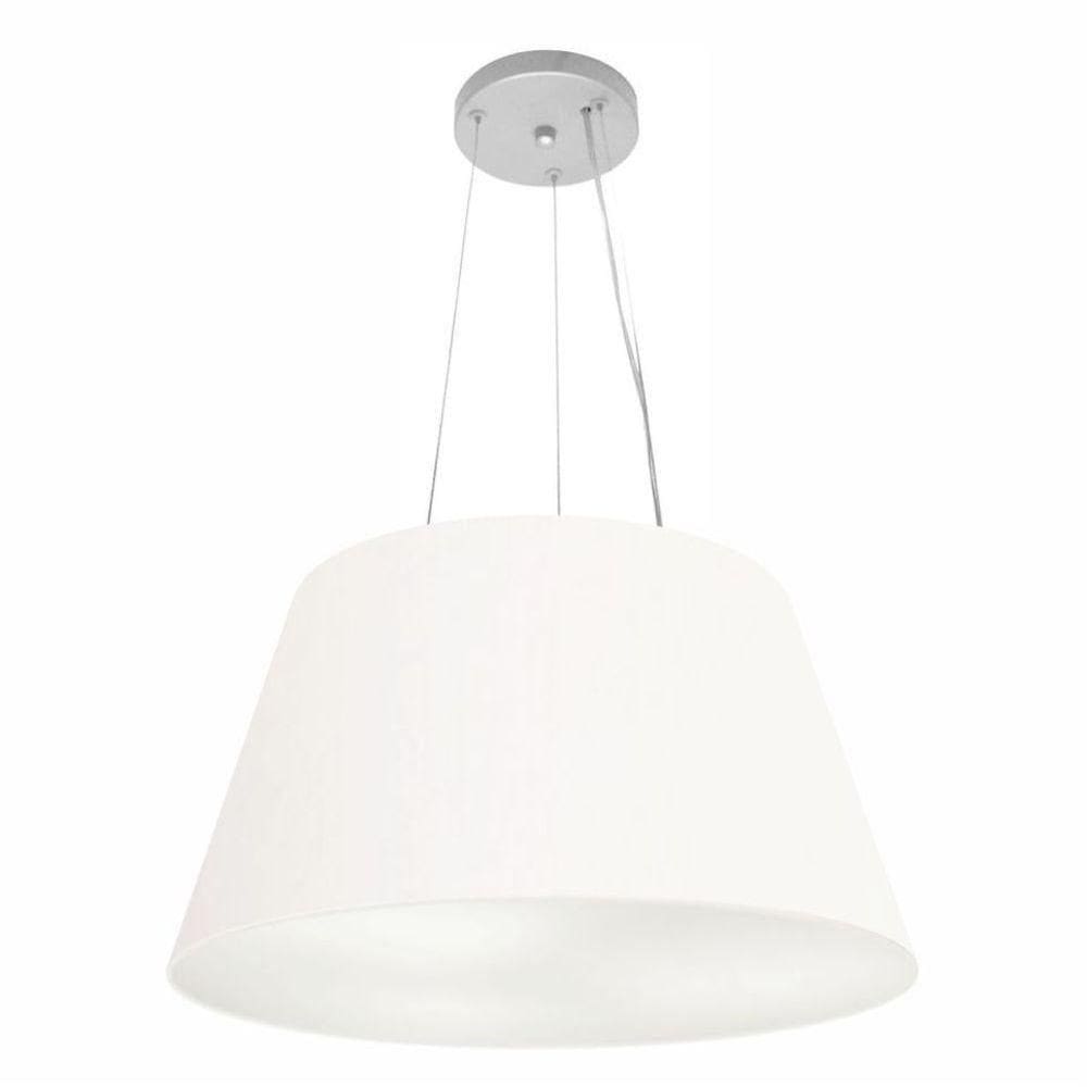 Lustre Pendente Cone Vivare Md-4141 Cúpula Em Tecido 30/50x35cm - Bivolt Branco 127/220v