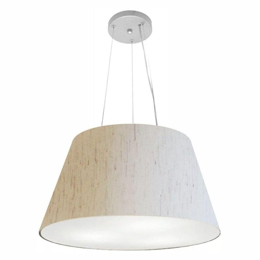 Lustre Pendente Cone Vivare Md-4141 Cúpula Em Tecido 30/50x35cm - Bivolt Linho Bege 127/220v