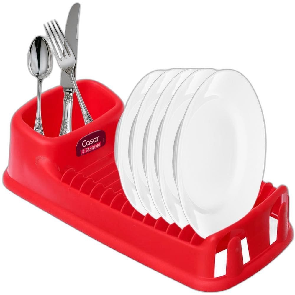 Escorredor De Louça Plástico Compacto Vermelho Casar Sanremo