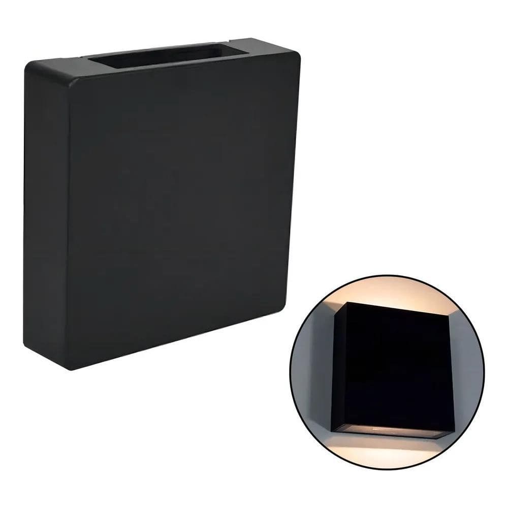 2X Arandela De Led Clean Quadrada Externa Interna Ip65 3W 30
