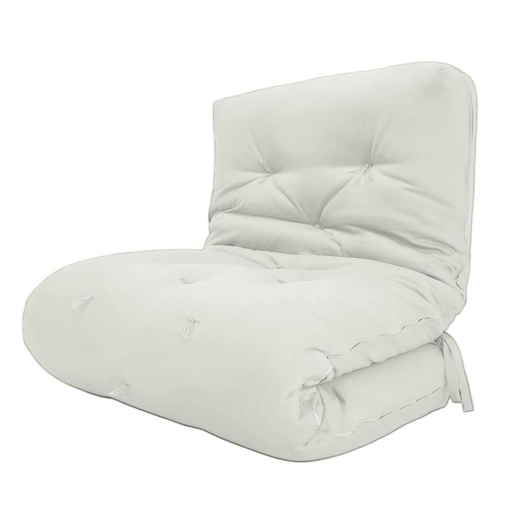 Futon Solteiro Oriental D28 Dobrável Acquablock Branco Off