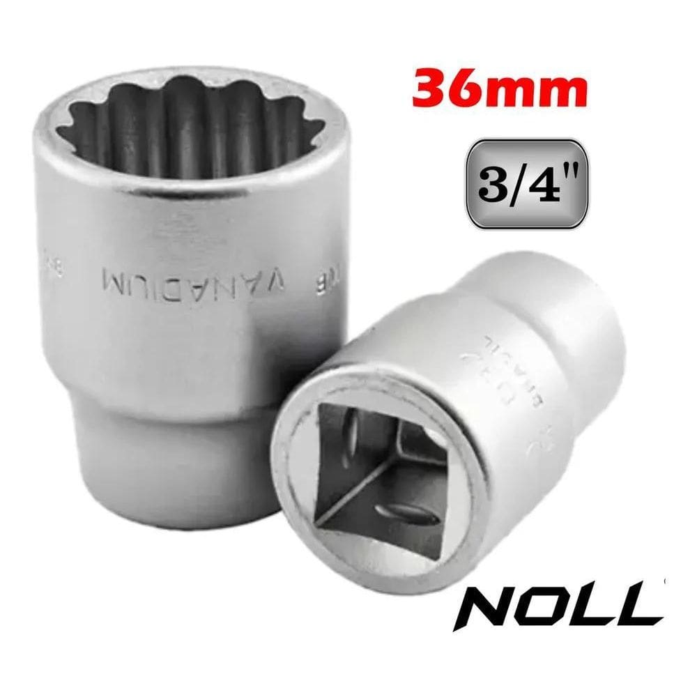 2X Soquete Pito Estriado Encaixe 3/4 - 36Mm Cromo Vanádio No