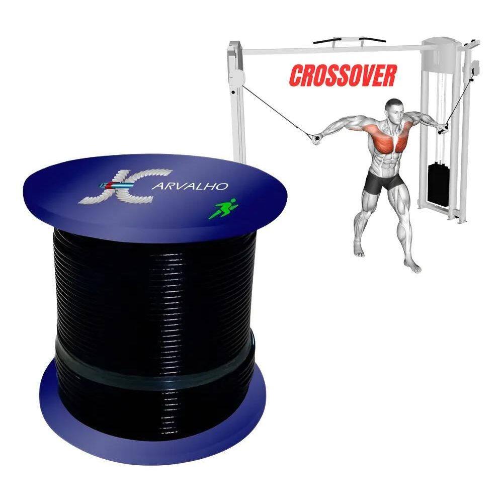 2X 50M Cabo De Aço 1/8 6X19 Revestido Nylon Academia Resiste