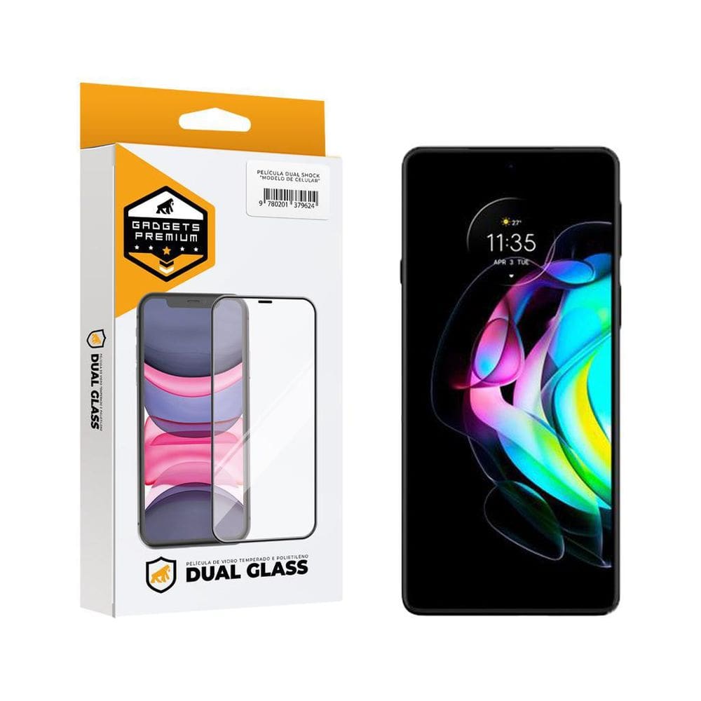 Película Dual Glass Para Motorola Moto Edge 20 - Preto