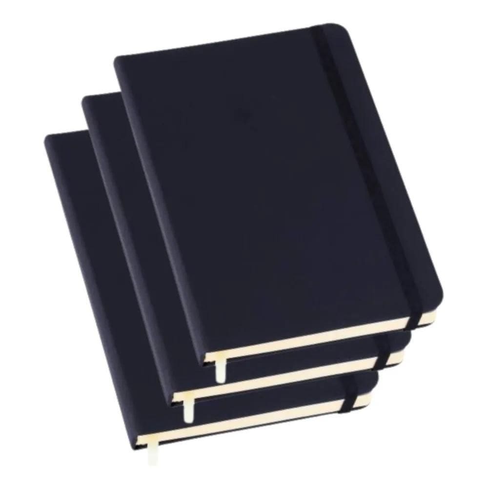 2X Kit 3 Caderneta Anotações Moleskine Capa Dura A5 14X21 80