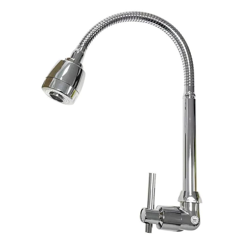 2X Torneira Inox Prata Com Rotação De 360 Cozinha Luxo Pare