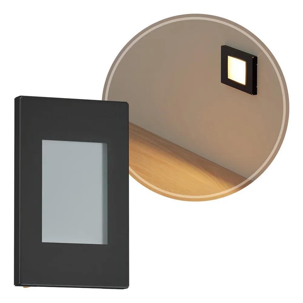 2X Balizador De Escada Embutir Luminária De Parede Para Lâmp