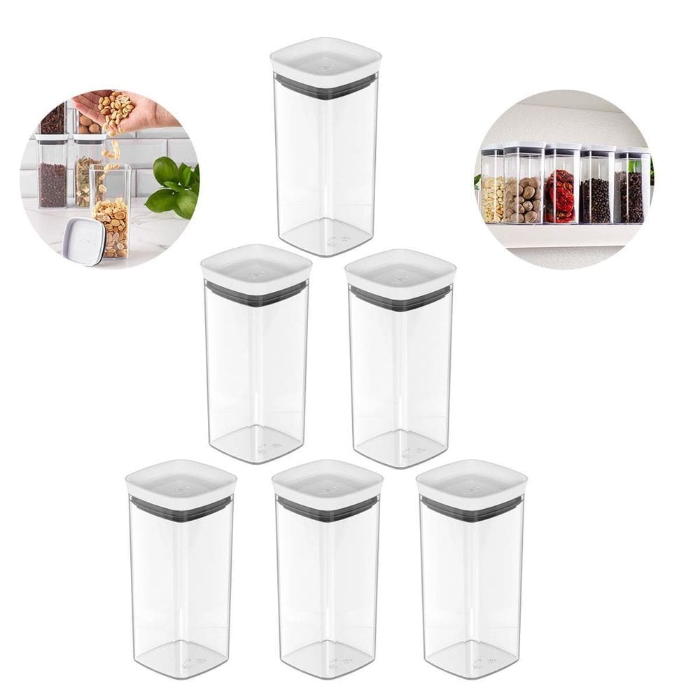 Kit 6 Pçs Potes Herméticos Porta Temperos Condimentos 340Ml