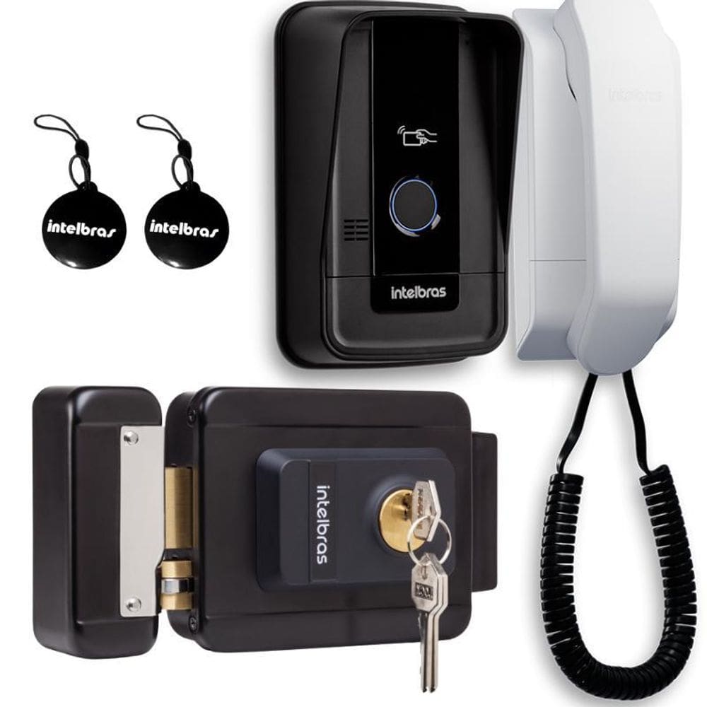 Kit 1 Porteiro Interfone Tag Rfid Ipr1010 Id + 1 Fechadura