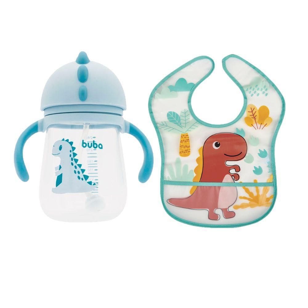 Kit Copo E Babador Bebe Infantil Crianças Água Suco