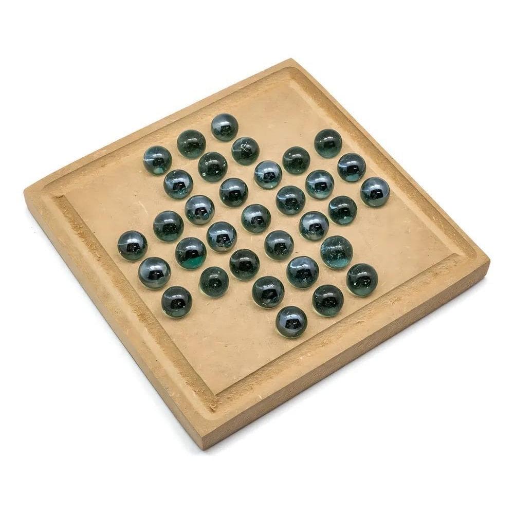 Jogo Resta Um Madeira 32 Bolinhas Gude Educativo Pedagógico