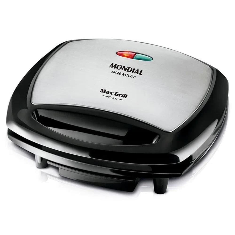 Max Grill Mondial G-07 2 1 Antiaderente 1000W Preto/Inox