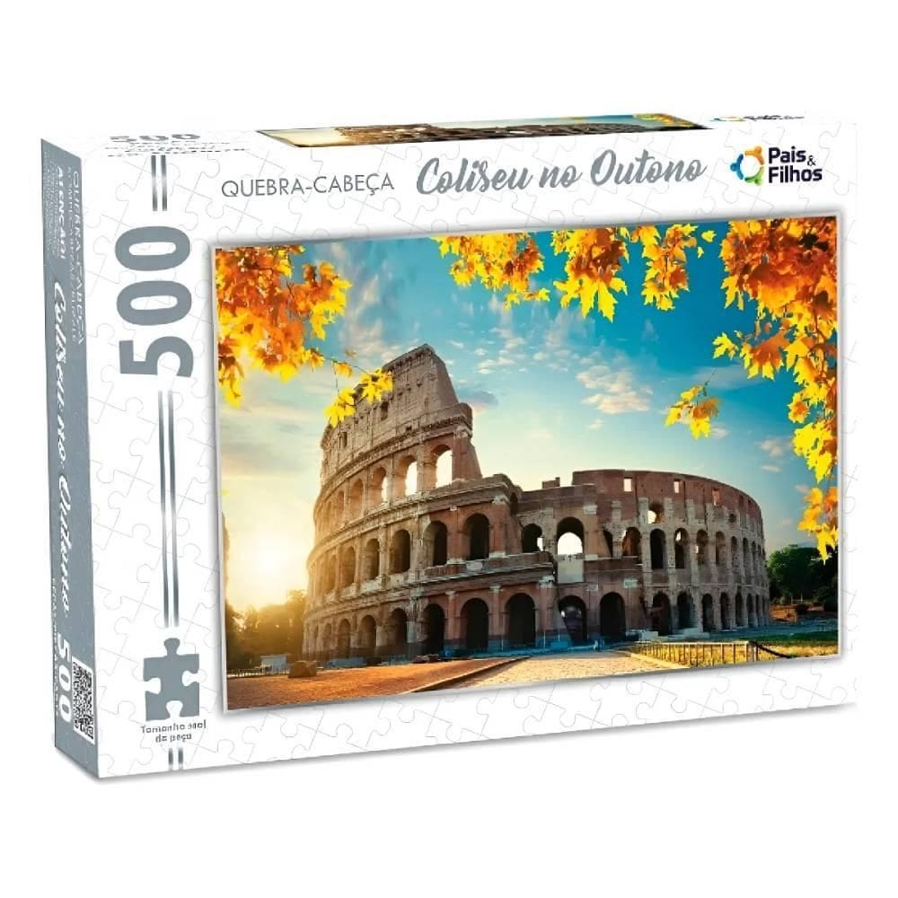 Quebra-Cabeça - 500 Peças - Coliseu No Outono Pais E Filhos