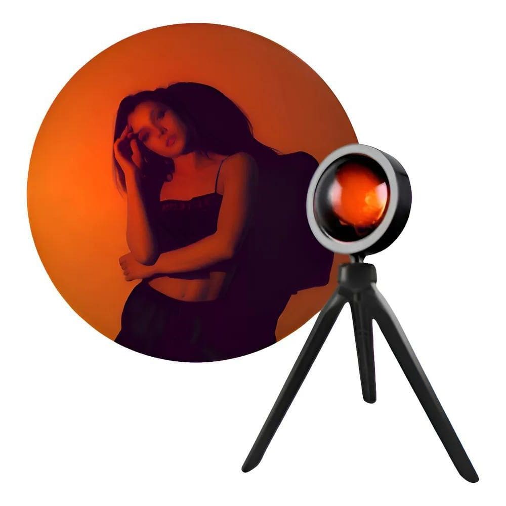 2X Luminária Led Decoração Luz Solar Sunset Tripé Por Do Sol