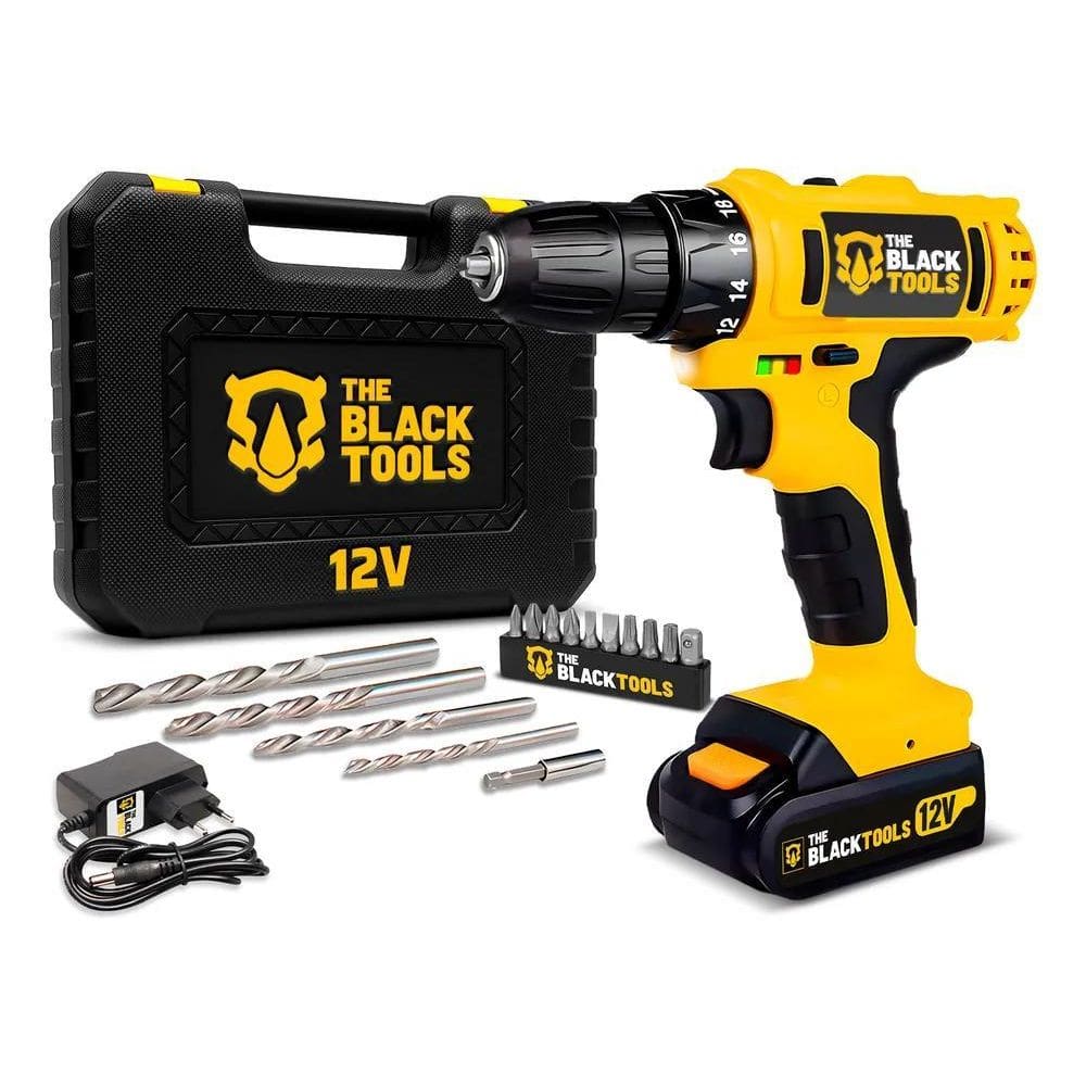 Furadeira Parafusadeira Sem Fio 12V 10Mm Bivolt Com Maleta