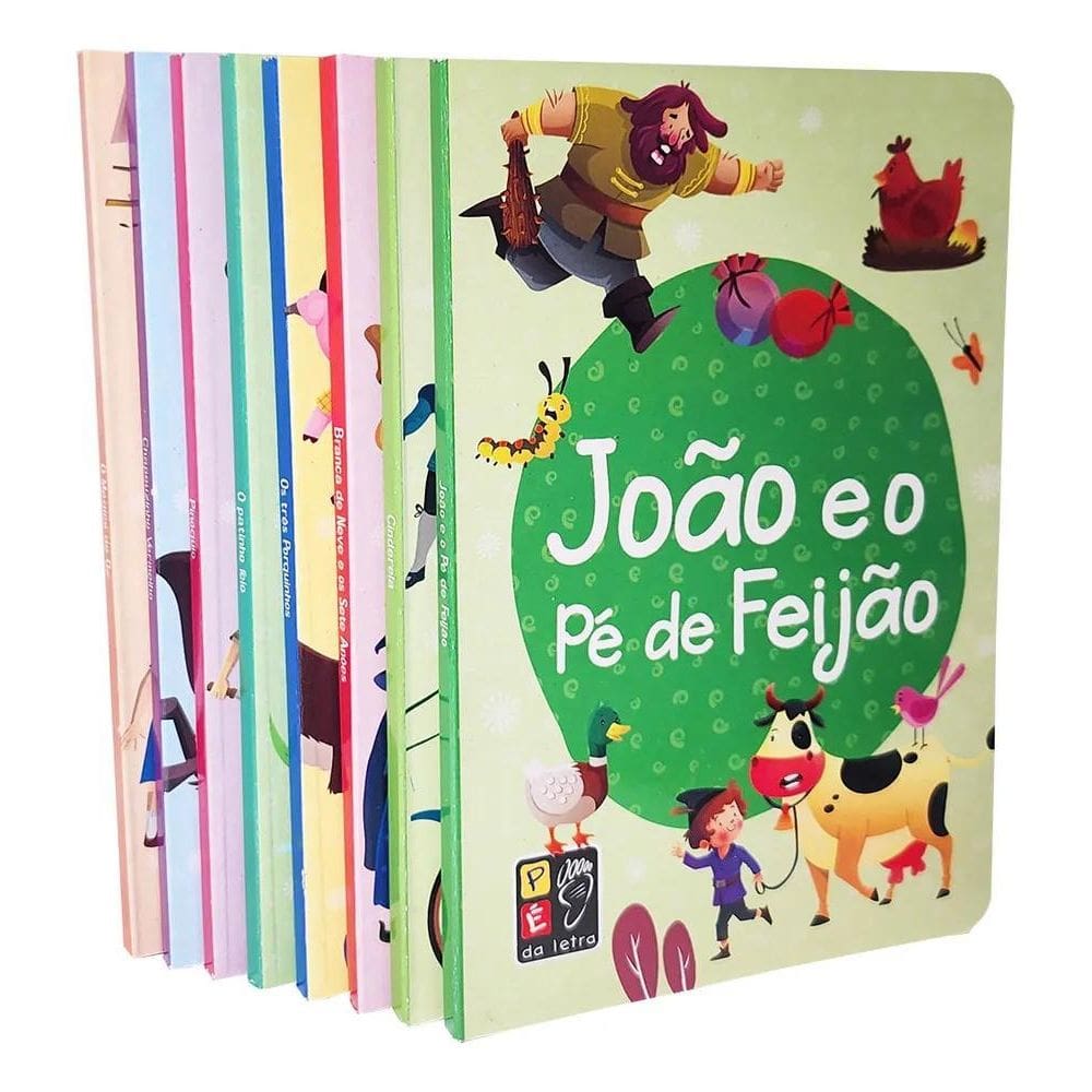 Livro Infantil Cartonado Contos De Fadas Clássicos Kit 8 Vol