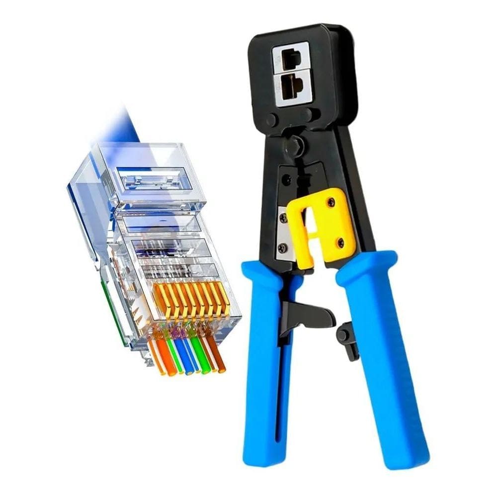 Alicate Ez Crimp Crimpagem De Cabos Conector Rj45 Passagem