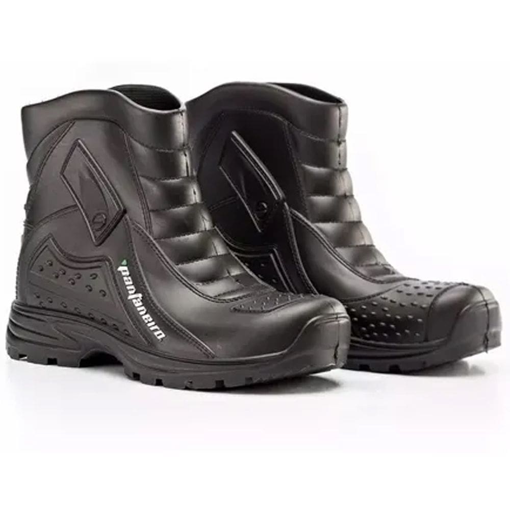 Bota de Chuva Pantaneiro Impermeável para Moto Borracha Preta