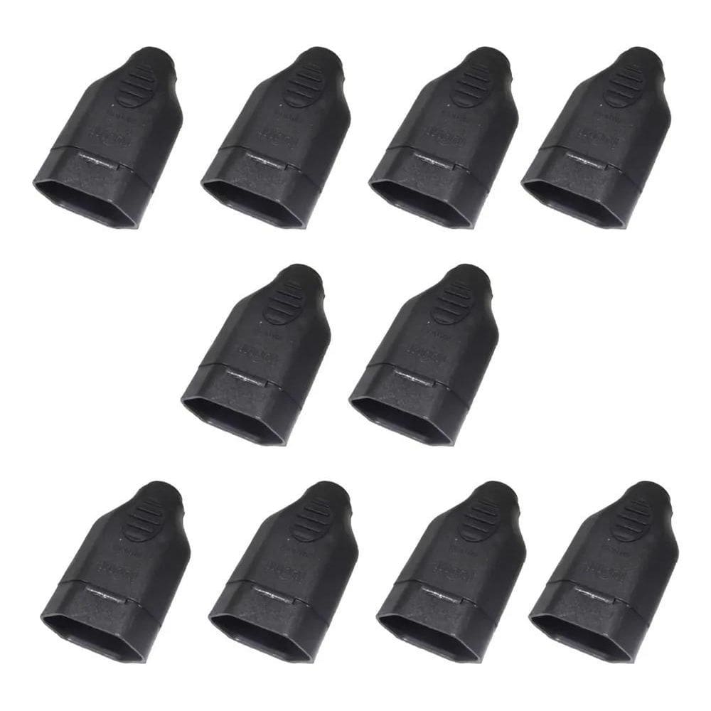 2X Plug Fêmea 2P 10A Preto Ilumi 10 Peças