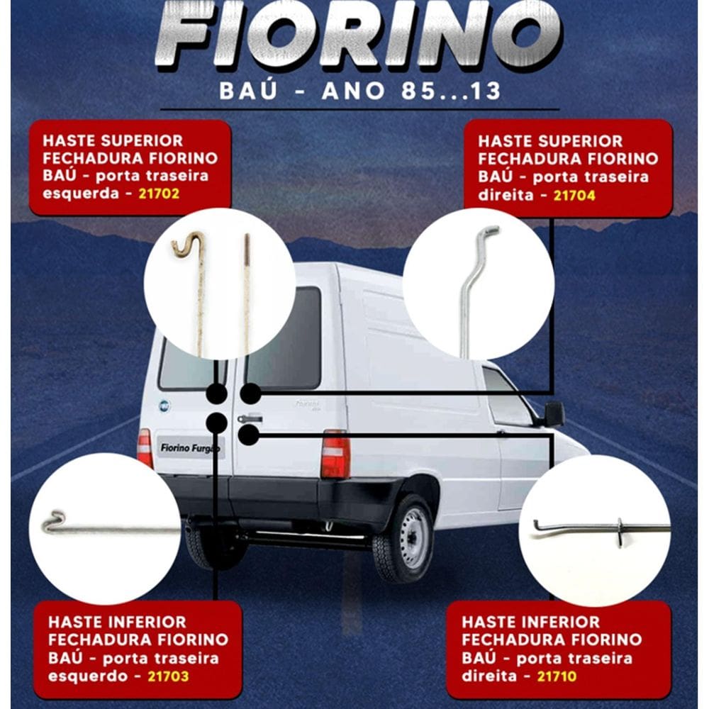 Kit Haste Fiorino 1985 A 2013 Porta Traseira - Todas