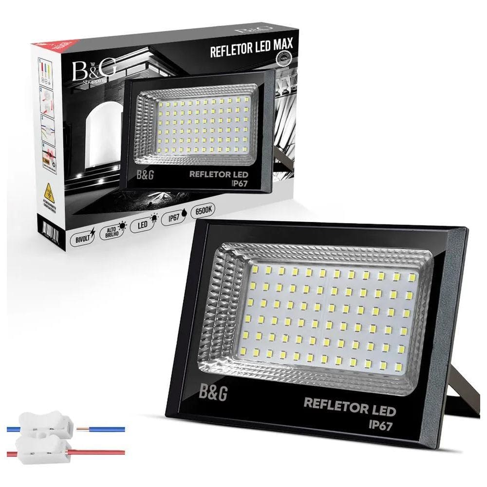 2X Refletor Led U100 Holofote 100W Ip67 Prova Dagua Cor Da