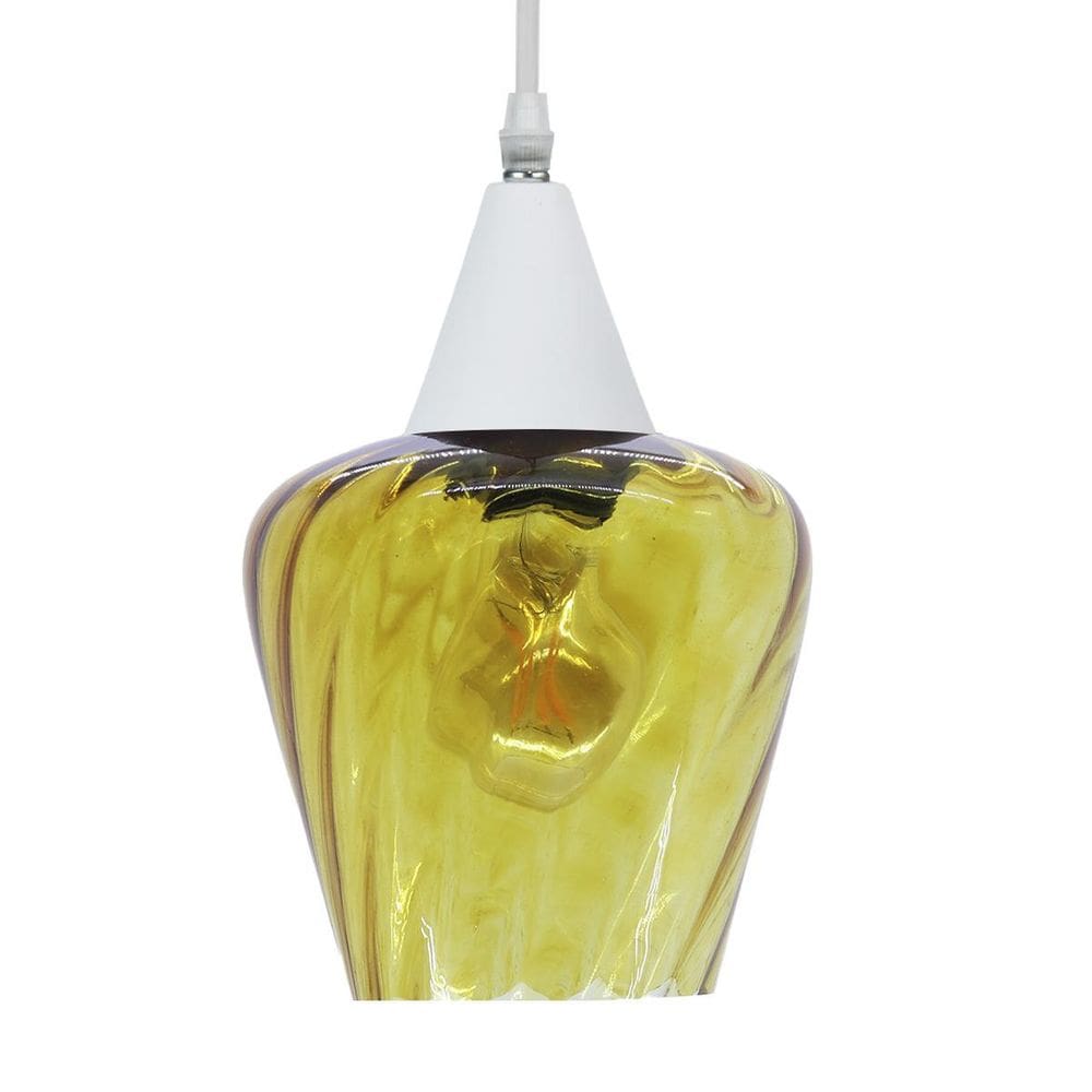 Pendente Taschibra Monalisa Conhaque E27 Bivolt Branco