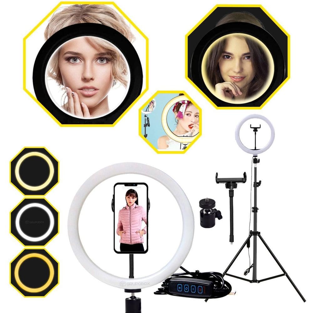 Ring Light Iluminador 12 Polegadas 3 Tonalidades De Branco