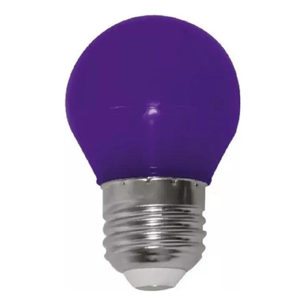 2X Luminatti - Lâmpada Bolinha Led 1W E27 Roxa