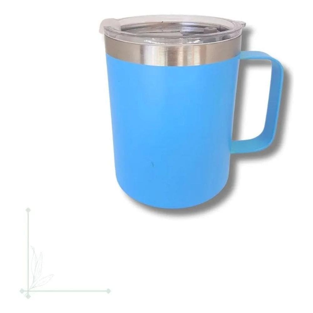 2X Caneca Térmica Aço Inox Com Canudo E Tampa Alça 360Ml