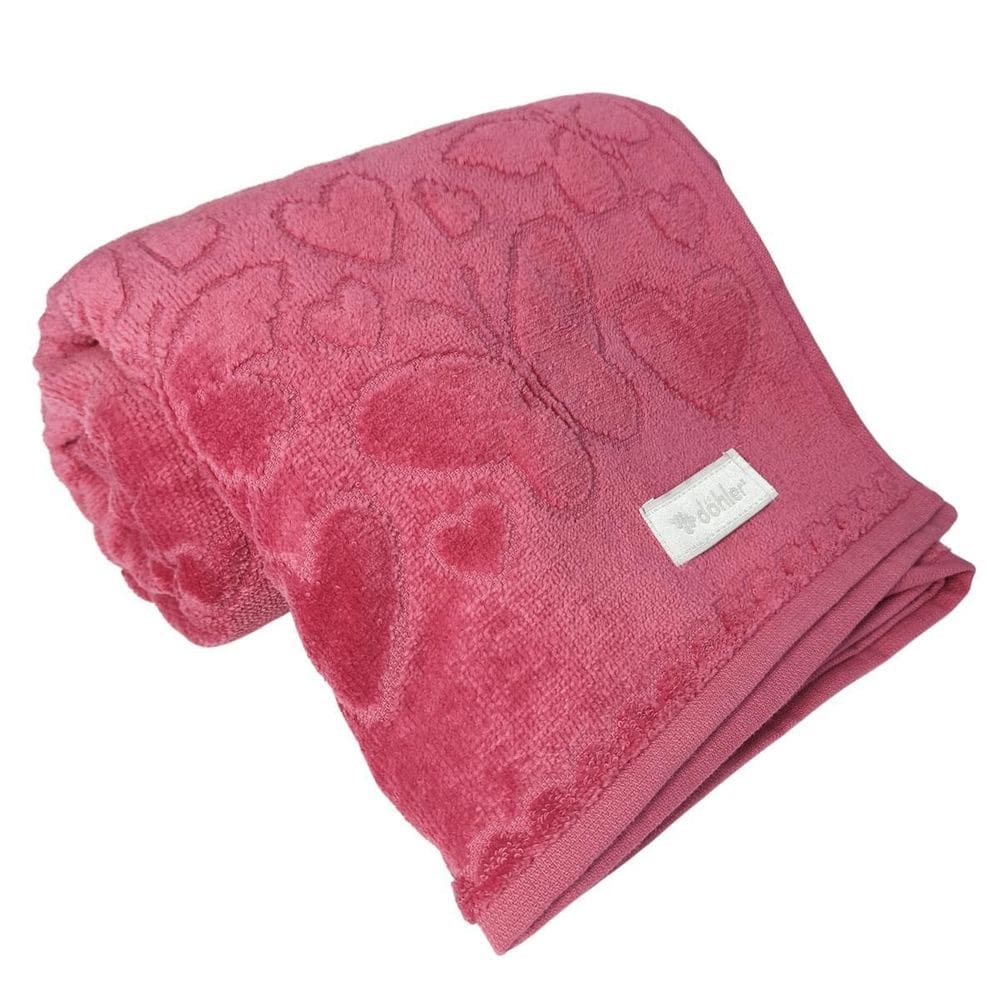 Toalha Banho Dohler Romance Jacquard Aveludada Fibra Longa