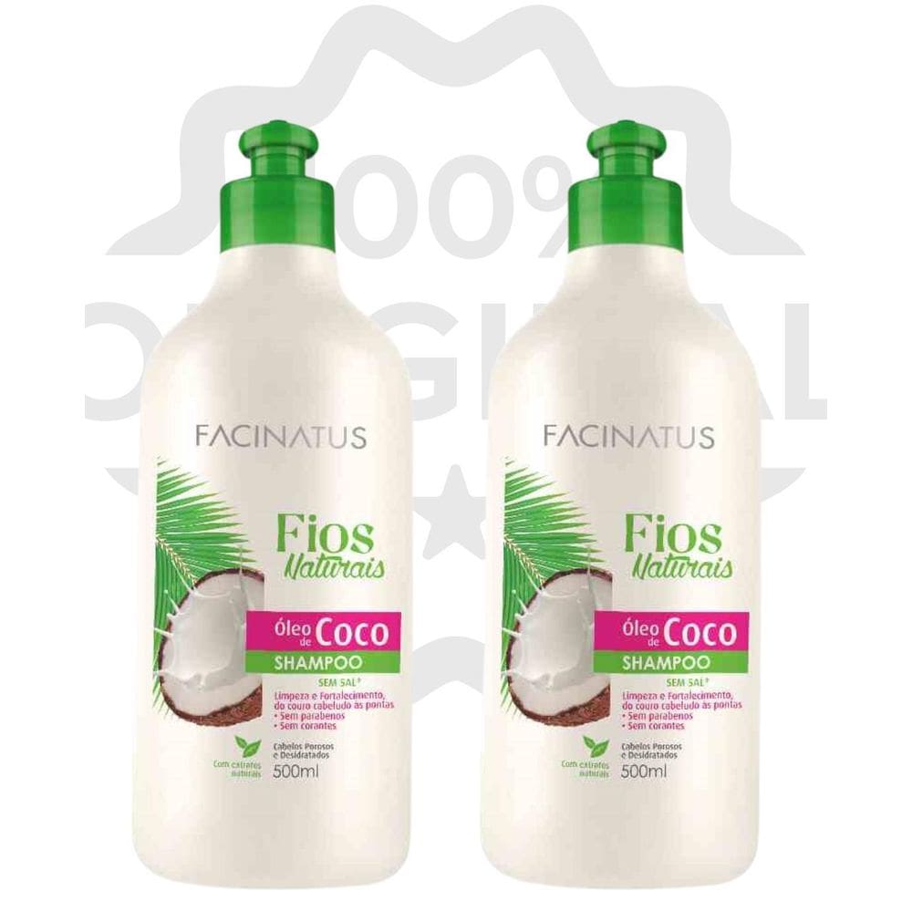 2 Shampoo Profissional Óleo De Coco 2X500Ml Facinatus Kit