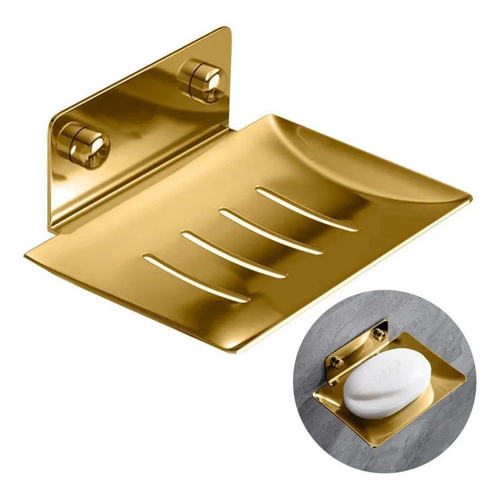 2X Saboneteira Banheiro Lavabo Porta Sabonete Luxo Aço Inox