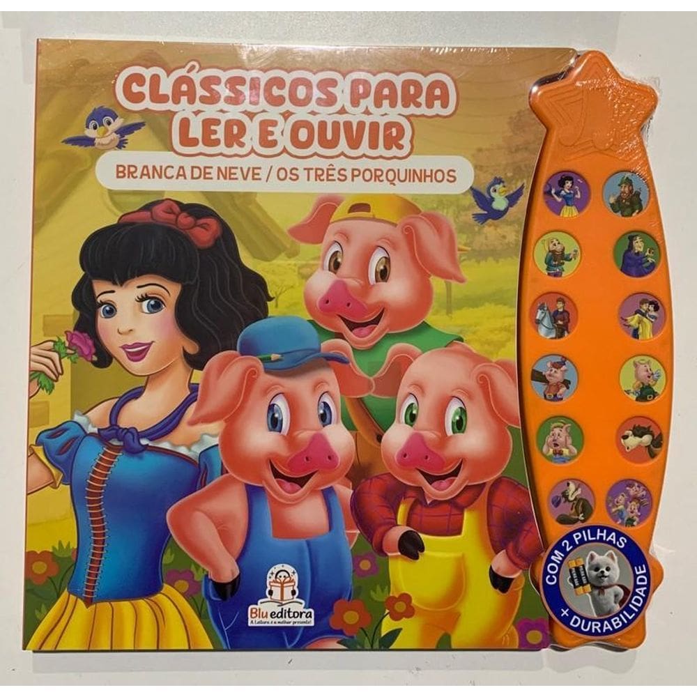 Livro Clássicos Para Ler E Ouvir - Branca De Neve E 3 Porq.