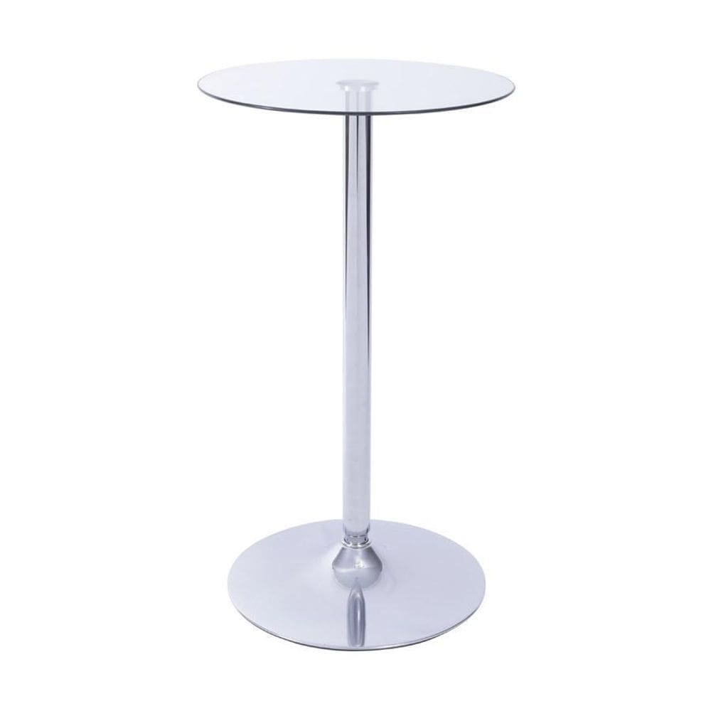 Mesa Boxbit Apollo Bistrô Base Cromada Tampo De Vidro