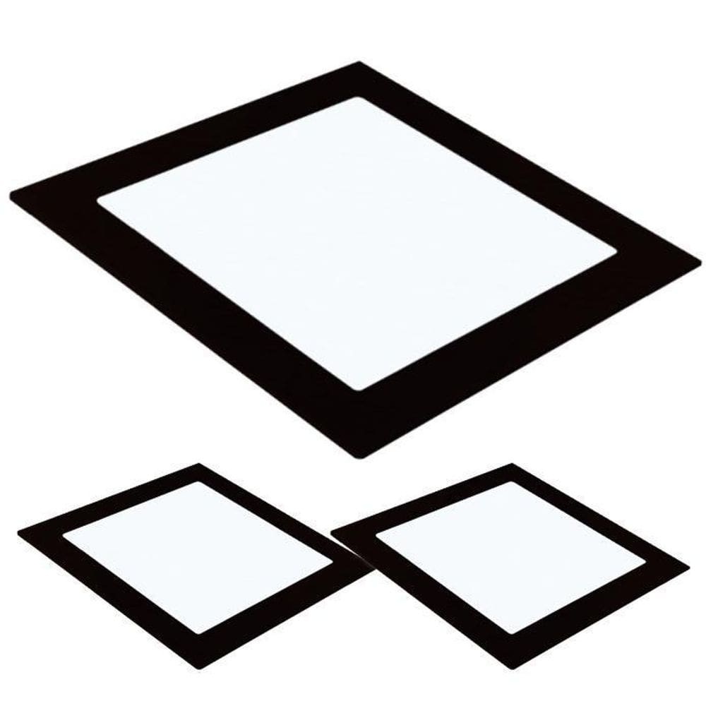 Kit Com 3 Painéis Embutir Led Quadrado Preto 18W Frio 6500K