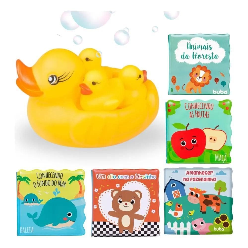 Livrinho Bebe Infantil Hora Do Banho Educativo Com Patinhos