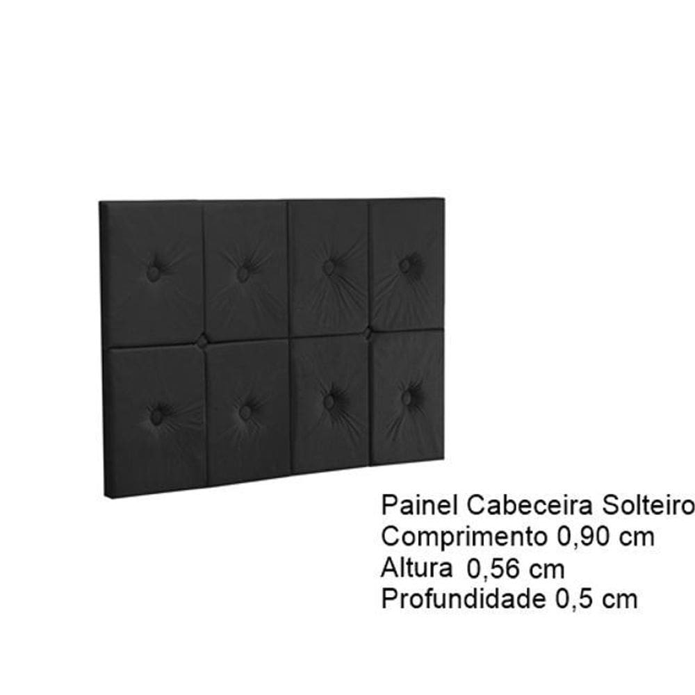 Painel Cama Box Prime Solteiro 0,90 Ferrari Cor Preto